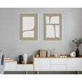 thumbnail image 5 of Kate and Laurel Sylvie Neutral Abstract Aztec Shapes Framed Canvas Wall Art Set by The Creative Bunch Studio, 2 Piece Set 23x33 White, Modern Geometric Simple Art for Wall, 5 of 6