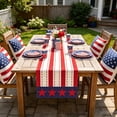 thumbnail image 4 of Ouuluon 4th of July Table Runner Patriotic Star Printed Table Runners, Red White Blue Table Scarf for Dining Room Kitchen Holiday Party Decor, 4 of 7