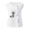 thumbnail image 4 of Pompotops Blouse Décontractée Sans Manches à Boutons Col Rond Ample pour Femmes, 4 of 4