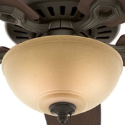 Hunter - Builder Indoor Ceiling Fan With Light, 52-inch, New Bronze, Traditional-style, 3-speed WhisperWind Motor, 53091, for living rooms, bedrooms, home offices, kitchens