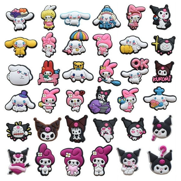 The Sanrio 37 pcs Shoe Charms, Crocs Charms Crocs Accessories for Girls Boys, Shoe Charms Crocs Accessories Decoration Bracelet Party Decorations Birthday Gifts, Easter Gifts