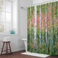 thumbnail image 5 of Green Forest Plant Fabric Shower Curtain Tree Illustration Pink Washable Shower Curtains for Bathroom, Waterproof Bath Curtain with Hooks Home Decor 72x84in, 5 of 8