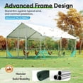 thumbnail image 4 of Quictent Large Metal Chicken Coop Run W/Roosting Perch for 20+ Poultry with Heavy Duty Wire Mesh and Waterproof Roof Cover, Outdoor Walk-in Cage Peak Hen House for Yard Farm, 12x9x6.6FT, 4 of 9