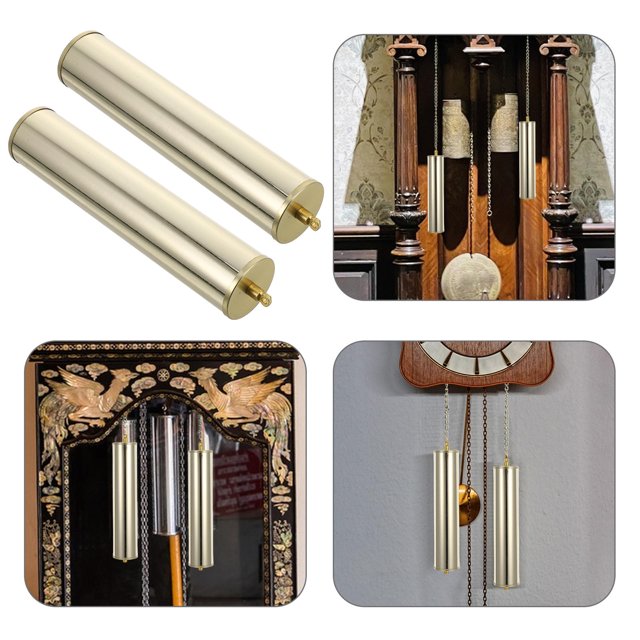 HEANUJJ 1Set Grandfather Clock Weights And Decorative Hammer Metal Golden For Home Office Space