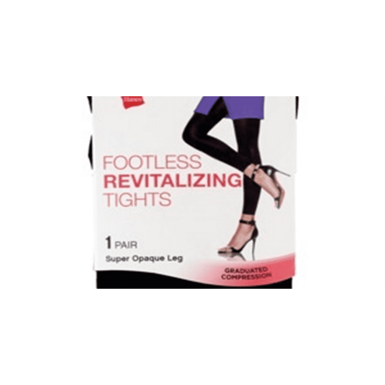 Style Essentials by Hanes Footless Revitalizing Tights Black Size Q CVS