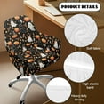 thumbnail image 5 of Xixirimido Halloween Ghost Cat Pumpkin Pattern Swivel Office Armrest Chair Covers Stretch Dining Chair Cover, Mid-Back Desk Chair Slipcover Removable Accent Armchair Protector, 5 of 7