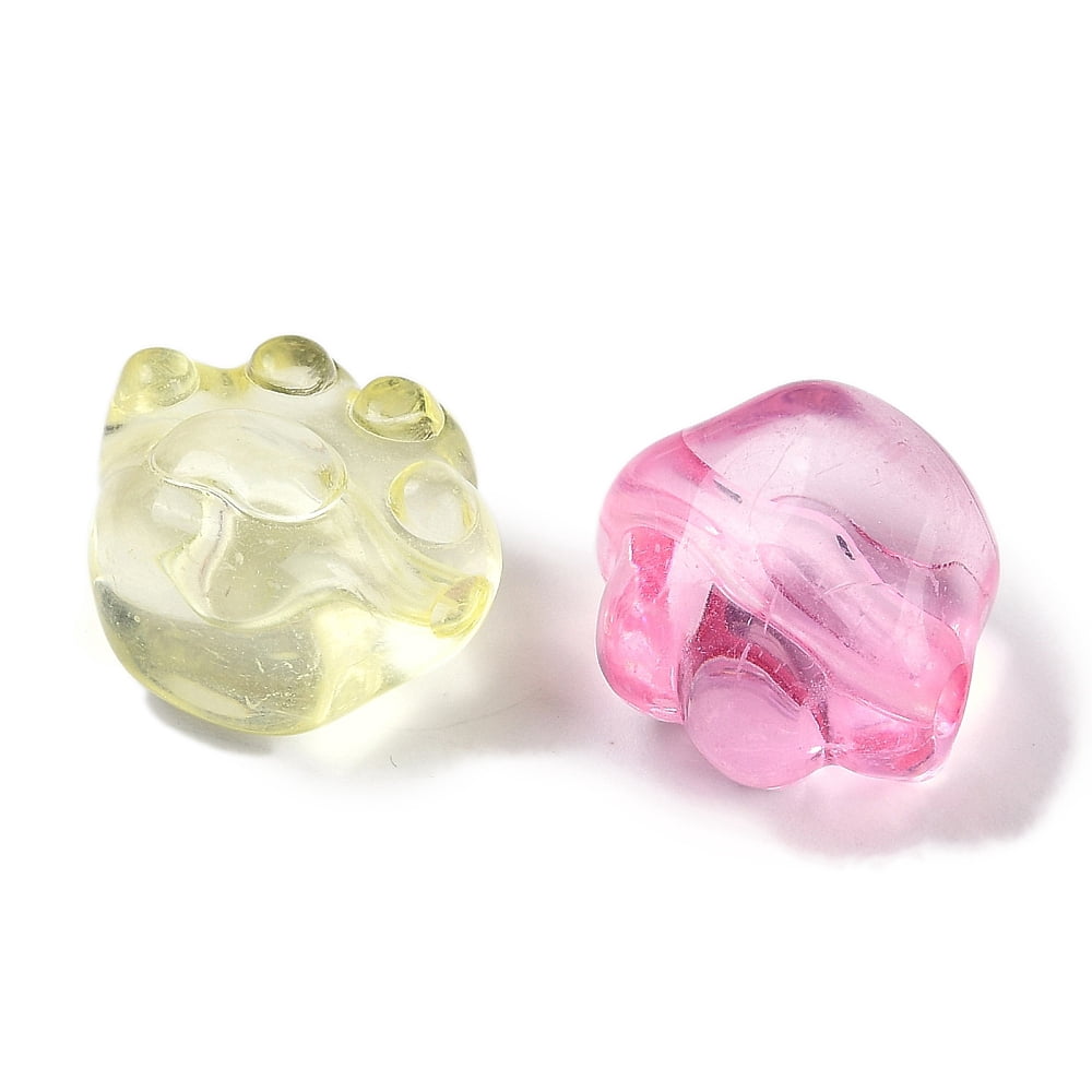 Transparent Acrylic Beads Paw Print Mixed color 16x18.5x13mm Hole: 2.5mm 500gs