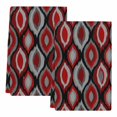thumbnail image 2 of Red Black Geometric Kitchen Towels Set of 2, Abstract Art Diamond Modern Absorbent Dish Towels for Kitchen, Microfiber Hand Towel, Quick Drying Tea Towel for Cleaning Decorative Dishcloths, 2 of 7