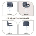 thumbnail image 2 of AFO Modern PU Leather Bar Stool Set of 2 with Backrest and Armrests, Height Adjustable 360° Swivel Counter Chair, Blue, 2 of 6