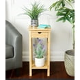 thumbnail image 2 of Eccostyle Bamboo Wood Grain Plant Stand with Drawer and Shelf in Natural, 2 of 10