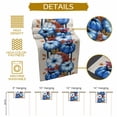 thumbnail image 6 of Table Runner Dresser Scarves 90 Inch Long,Retro Autumn Blue Pumpkins Linen Dining Table Runners, 6 of 9