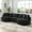 Black, variant on Euroco 3-seater Sofa 129" Upholstered Sofa Couch with Curved Design for Living Room, Red