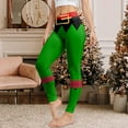thumbnail image 2 of TTUHYWXI Women's Ugly Christmas Xmas Leggings Stretchy Funny Costume Tights High Waist Printed Yoga Pants Holiday Tights (Dark Green, L), 2 of 7