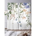 thumbnail image 3 of Spring Floral Leaves Sheer Curtains 84 Inch Length 2 Panels Set, Vintage Flowers Farmhouse Voile Window Treatment Rod Pocket Curtains Sheers Drapes for Bedroom/Living Room/Kitchen 52"x84"x2, 3 of 7