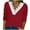 Red, variant on LYXSSBYX Long Sleeve Shirts for Women Women's Fashion Casual Solid Color Loose Lace Long Sleeve V-neck Tops