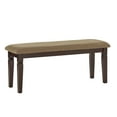 thumbnail image 3 of Weston Home Upholstered Fabric Seat Dining Bench, Beige/Espresso, 3 of 4