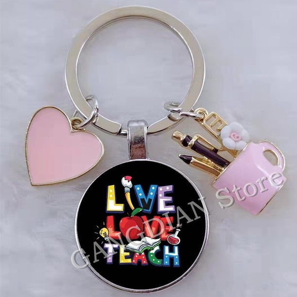 LLavero de regalo para el Día del Maestro, portalápices esmaltado, regalo para el Día del Maestro, recuerdo de amor