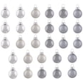 thumbnail image 2 of Northlight 2-Finish Christmas Mini Glass Ball Ornaments - 1" (25mm) - Silver and Gray- 28ct, 2 of 9