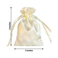 thumbnail image 2 of Efavormart 12PCS IVORY Satin Gift Bag Drawstring Pouch Wedding Favors Bridal Shower Candy Jewelry Bags - 3"x4", 2 of 11