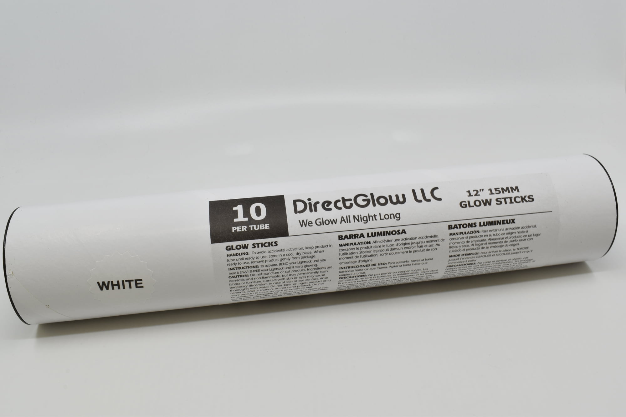 DirectGlow 10 Ct Assorted 12 Inch Glow Sticks Jumbo Large Neon Industrial Grade 