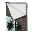 thumbnail image 2 of Surfing Soft Flannel Fleece Throw Blanket, California Los Angeles Beach Summer Western Hobby Activity Sports Graphic, Cozy Plush for Indoor and Outdoor Use, 60" x 80", Umber Blue Black, by Ambesonne, 2 of 5