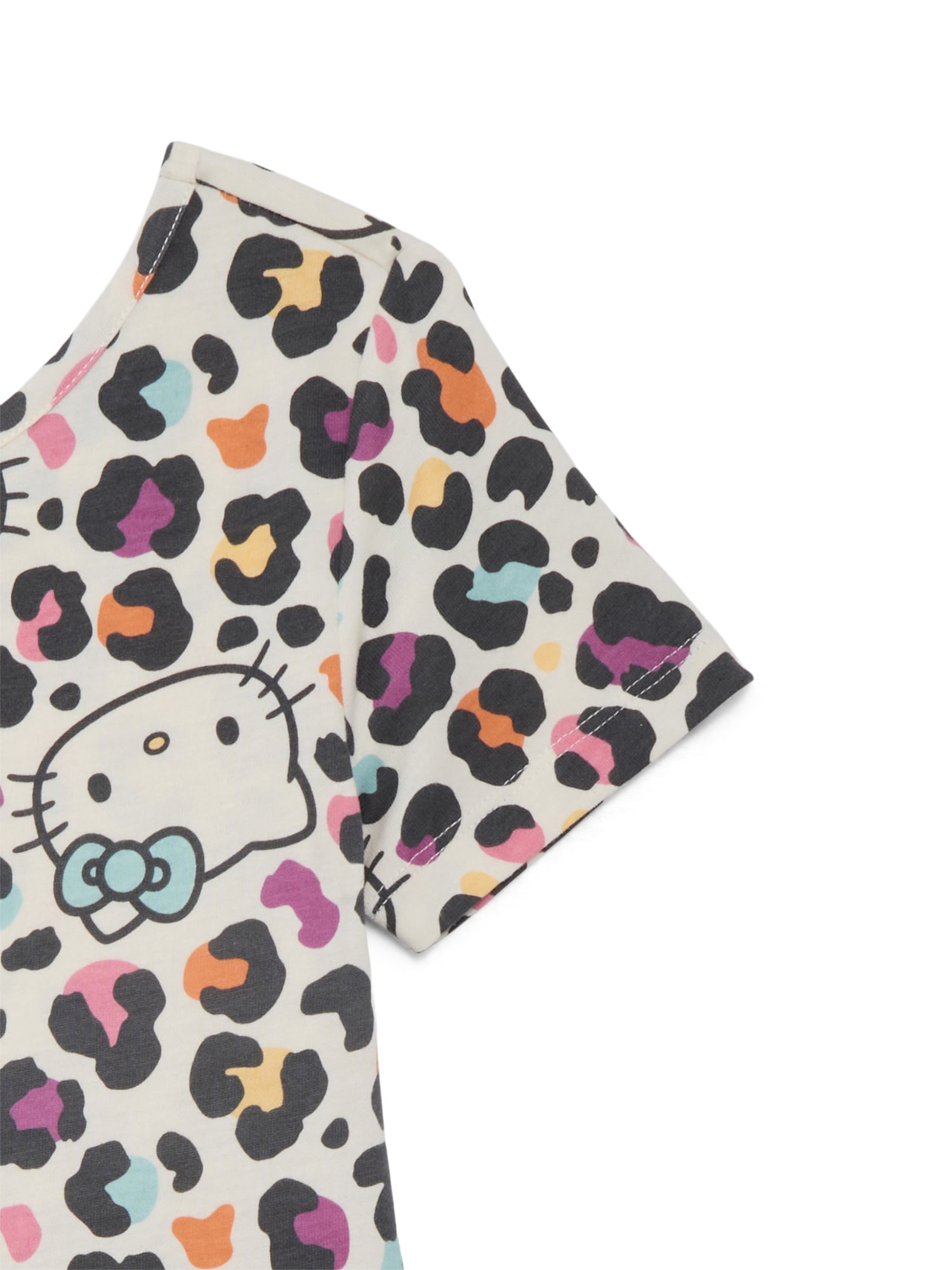 Girls Allover Print Dress with Short Sleeves, Sizes 4-12