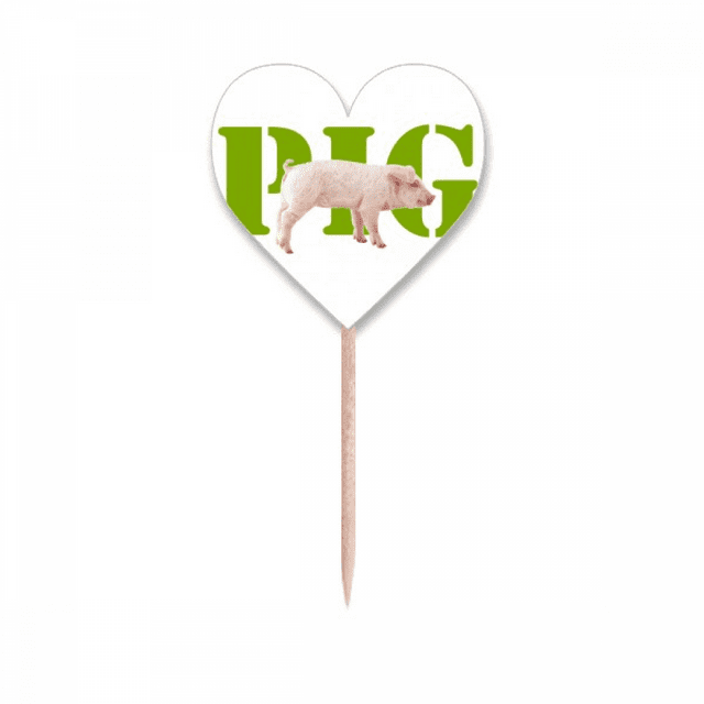 Animal Meat Food Pig Art Deco Fashion Toothpick Flags Heart Lable Cupcake Picks