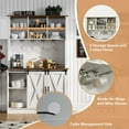 thumbnail image 3 of DreamCurship 72" Kitchen Pantry Cabinet with Microwave Stand, Freestanding Cupboard Storage Cabinet, Tall Buffet Cabinet with Hutch, Stemware Rack & Adjustable Shelves, White, 3 of 7