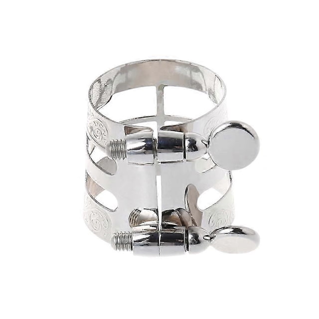 Alto/Tenor Sax Saxophone Ligature Fastener Silver Color Metal Sturdy for Plastic/Ebonite Mouthpieces Saxophone Accessory
