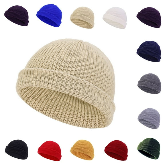 UTSJKR Womens Knitted Hats Retro Trendy Warm Beanies Fashion Hip Music Hat Casual Running Cycling Snow Ski Beanie Dark Blue