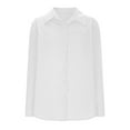 thumbnail image 6 of Jxximdong Button Down Shirts for Women, Womens Daily Casual Linen Long Sleeve Shirts Casual Collared Loose Fit Tops, White Women's Blouses, 6 of 8