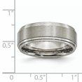 thumbnail image 5 of Titanium Double Step Ridged Edge 8mm Satin and Polished Band, 5 of 9