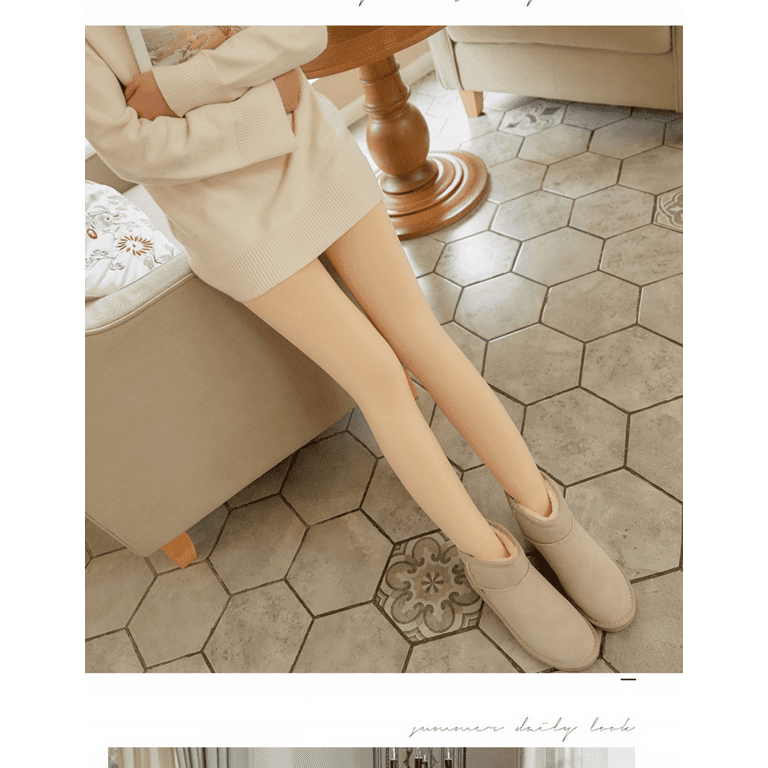 Women's Fleece Opaque Tights Stockings Warm Winter Footed Pantyhose