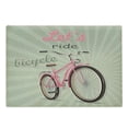 thumbnail image 1 of Bicycle Cutting Board, Retro Featured Pop Art Style Urban Dated Bike with Expanding Stripes Velocity Print, Decorative Tempered Glass Cutting and Serving Board, Large Size, Green Pink, by Ambesonne, 1 of 1