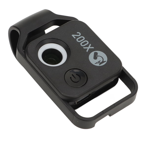 Microscopio de bolsillo HD 200X con lente CPL, microscopio con clip para teléfono celular para experimentos de enseñanza, batería incorporada