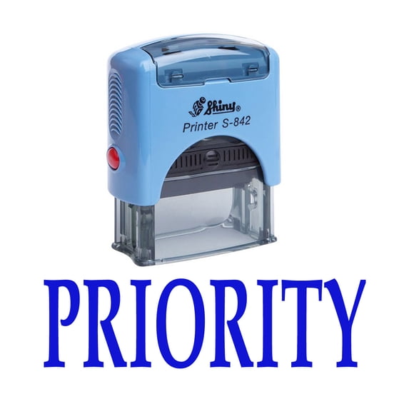 PRIORITY Self Inking Rubber Stamp Custom Shiny Office Stationary Stamp