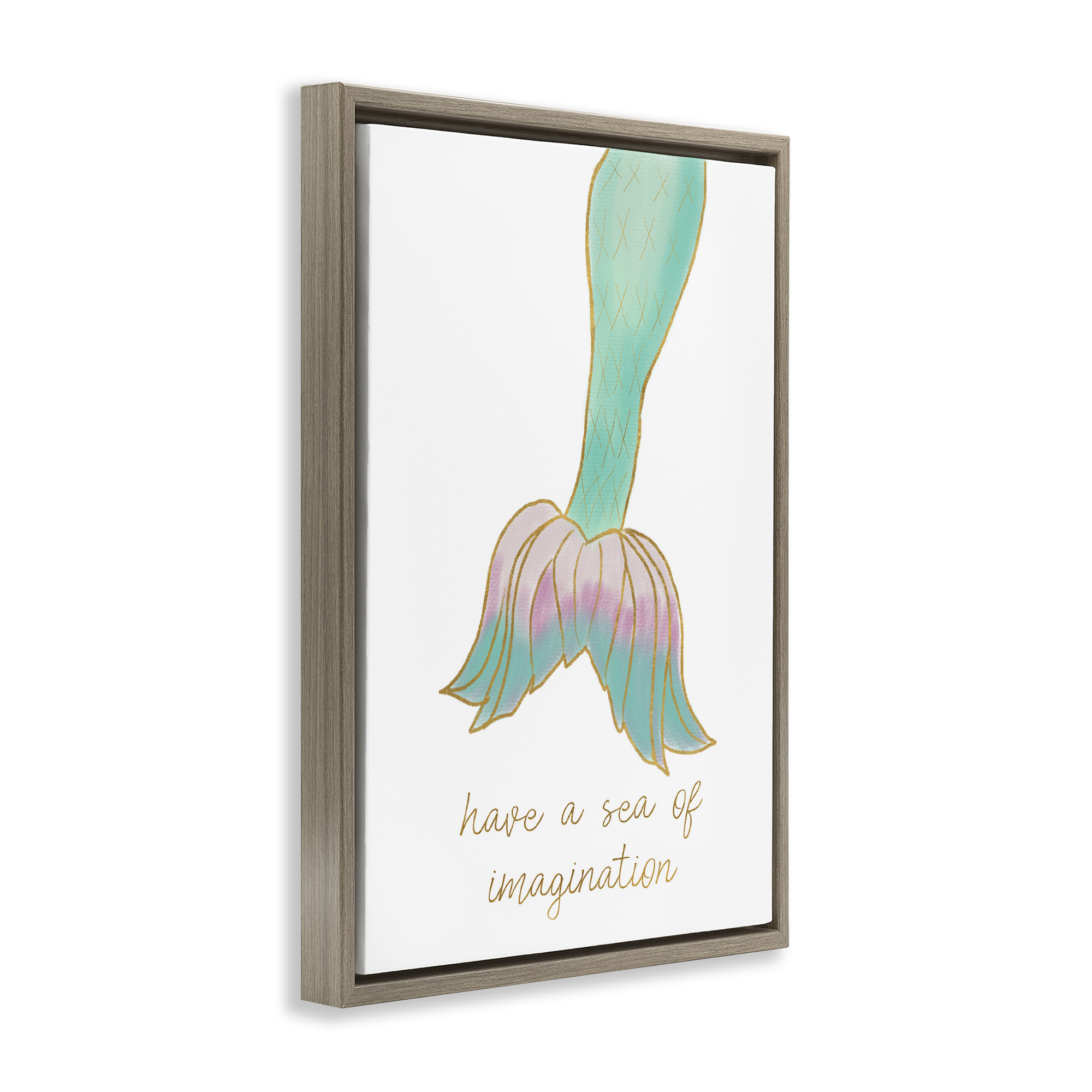 Stupell Industries Sea Of Imagination Fairy Tales & Fantasy Painting Brown Floater Framed Art Print Wall Art, 21 x 31