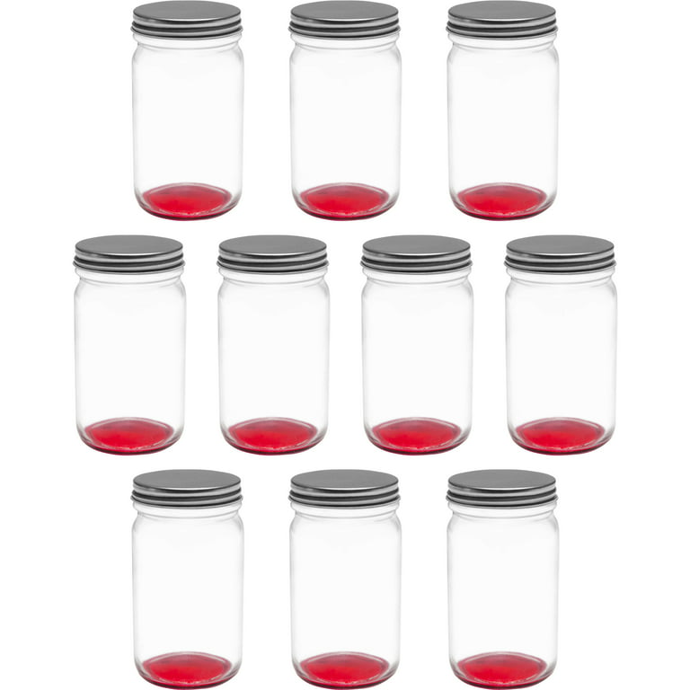 10 Small Color Mason Jars Set, 8 oz. - Durable Glass, Mini