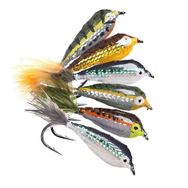 Pesca con Lucio Perca con juego de plumas Pesca con mosca Trucha Moscas Mezcla de 6 uds. Cola Pesca Bass Pike Moscas