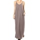 thumbnail image 1 of Vestido Largo Maxi De Playa De Verano Sin Mangas con Cuello En V Profundo Informal para Mujer,Caqui,XL, 1 of 5