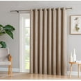 thumbnail image 3 of Evelyn Embossed Thermal Grommet Blackout Curtain Patio Room Darkening, Noise Reduction Fabric Blocks 97% of Sunlight (Patio 102" W x 84" L, Taupe), 3 of 3