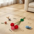 thumbnail image 3 of Hanging Sisal Fruit Cat Toy Ball with Rope, Long-Lasting Triple Hanging Balls for Indoor Cat Boredom Relief and Play, Pink, 3 of 5