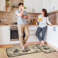 thumbnail image 6 of 2-Piece Kitchen Mat Set Non Slip Washable Floor Mats Decorative Rugs for Kitchen Sink Laundry Vintage Cowboy Illustration, 6 of 7