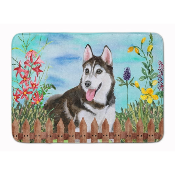 Siberian Husky 2 Spring Machine Washable Memory Foam Mat
