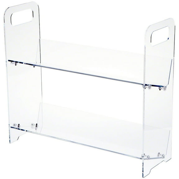 Plymor Clear Acrylic 2-Shelf CD/DVD Display Shelving, 21.25" H x 24.5" W x 8.25" D