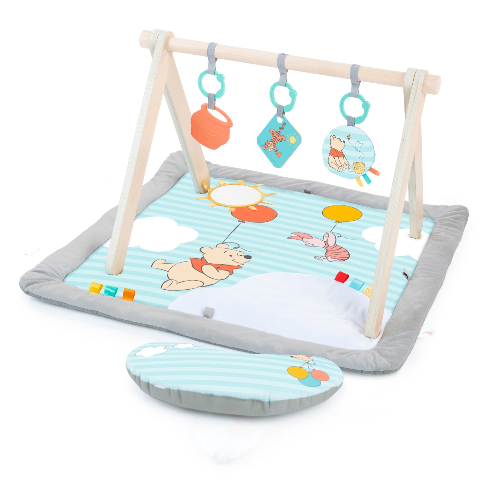 Bright Starts Disney WINNIE THE POOH Once Upon a Tummy Time Activity Gym, Blue, Newborn