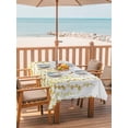 thumbnail image 2 of Outdoor Tablecloth with Umbrella Hole for Patio/Picnic/Party/Camping, Sage Green Polka Dots Waterproof Table Cloth Rectangle Table Cover Washable, Yellow Watercolor Abstract Art (52"x 70"), 2 of 8
