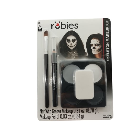 Skeleton Make-Up Kit, 4 Pieces, Halloween Costume Accessory for Adults, by Rubies