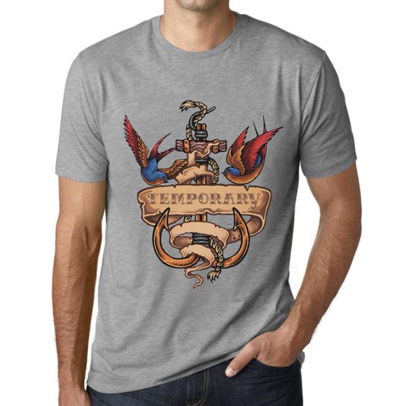 Men's Graphic T-Shirt Anchor Tattoo Temporary Eco-Friendly Limited Edition Short Sleeve Tee-Shirt Vintage Birthday Gift Novelty