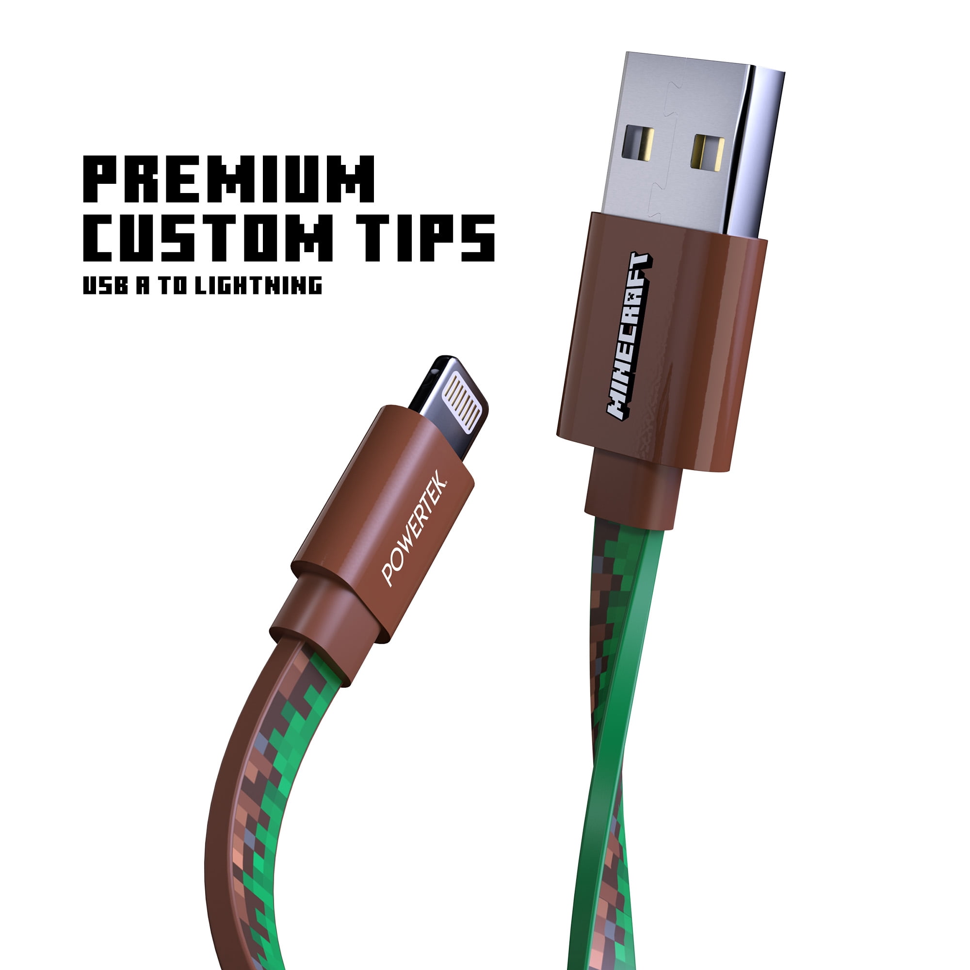 Liquipel Powertek Minecraft USB-A to Lightning - Grass Block